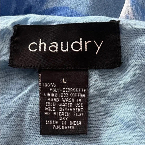 Chaundry Made in India Blue Beaded Floral Midi Dress - Picture 7 of 12